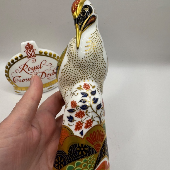 Royal Crown Derby Green Woodpecker Fine Bone China Paperweight. Gold Stopper. - Picture 4 of 11